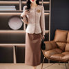 Woolen Small Fragrance Suit Autumn Two-Piece High-End Elegant Slimming Look Suit Skirt Mother's Wear 3689