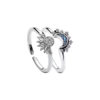 Sun and Moon Glory Stacked Ring Women's Sun and Moon Couple Opening Ring Cross-border Explosive Fashion Design Ring