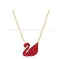 Red swan gold large necklace