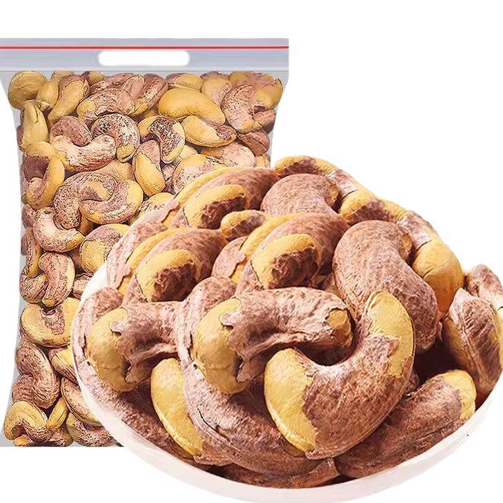 Net Weight Original Flavor Cashew Nuts with Skin, Large Bulk Salt-Roasted Purple Skin Cashew Nuts, Vietnamese Specialty Nuts, Snack Manufacturer