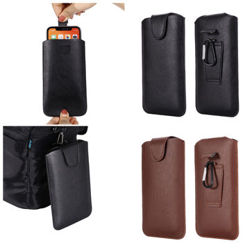 Suitable for MATE50 Hanging Waist Mobile Phone Waist Bag Wearing Belt with Mountaineering Buckle Universal Lock Edge Universal Mobile Phone Leather Case