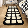 Black and White Checkered Bedroom Carpet Ins Style Bedside Blanket Long Sofa Coffee Table Mat Bed Front Bay Window Floor Mat Plush Master Bedroom