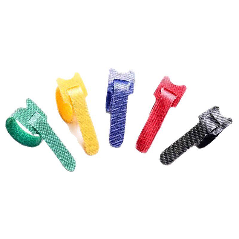 Back-To-Back Cat Head T-Shaped Velcro Straps, Nylon Self-Adhesive Cable Management Straps, Data Cable Binding Velcro Straps