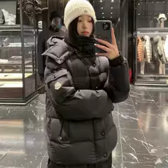 Correct version M new white matte powder matte matte men's and women's hooded down jacket white and black matte maya