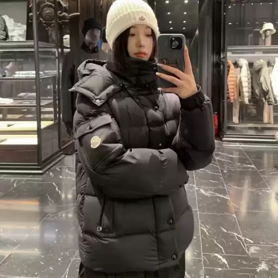 Correct version M new white matte powder matte matte men's and women's hooded down jacket white and black matte maya