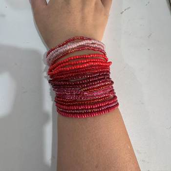 Gute Cross-border New Handmade Beaded Rice Beaded Stretch Fashion Bracelet Stacked Artificial Crystal Bracelet suit