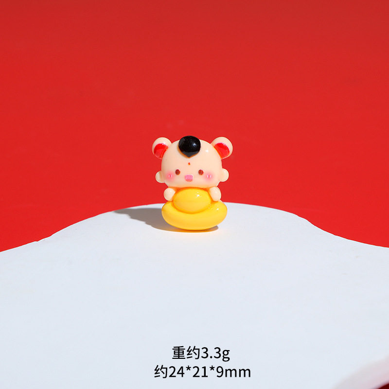 新年大小金元宝发财灯笼树脂奶油胶diy饰品配件桌面车载装饰摆件