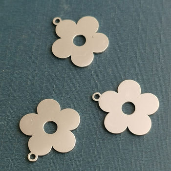 European and American Flower Pendant Mirror Stainless Steel Jewelry Accessories Handmade DIY Sweater Chain Necklace Pendant