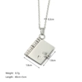 Silver book necklace 0124