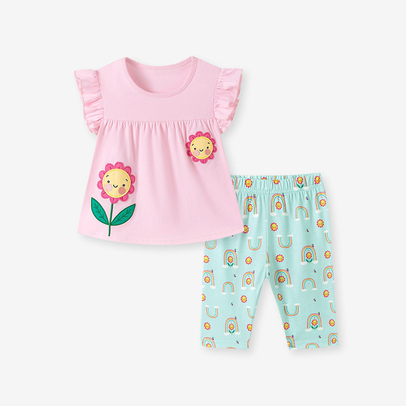 Girls' Set Wholesale, [Style] Summer Kids' Outfit, Cute Baby Set