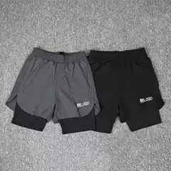 Brand in stock Quick-drying stretch pants Fake Two-piece Shorts Men's Summer Breathable Loose Fitness Basketball Casual Pants Ice Silk