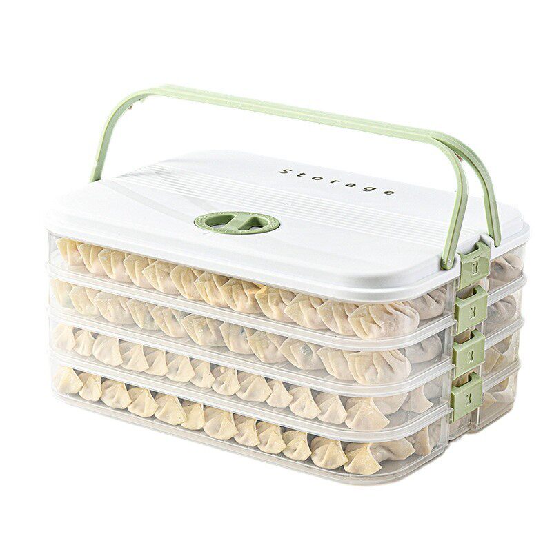 Dumpling Box Household Food Grade Refrigerator Freezing Special Sealed Preservation Box Portable Multi-Layer Food Storage Box Dumpling