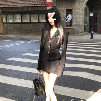 2025 Pure Desire Style Slim Suit Women's Spring and Autumn Suit Jacket Feminine Slim Fit Slim Skirt Two-Piece Set