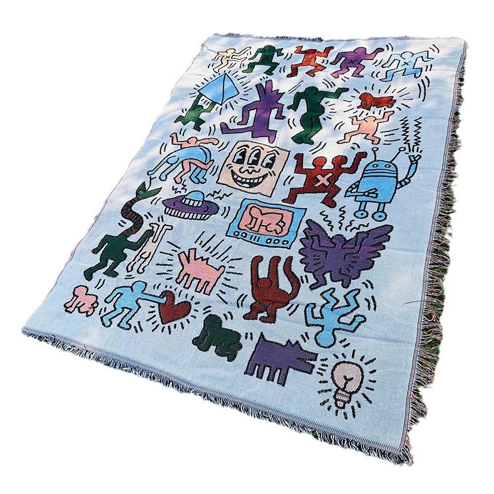 Woven picnic blanket Sucre outdoor camping blanket sofa cover cloth summer multi-functional line blanket Bohemian blanket