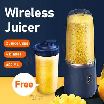 Cross-Border Popular Mini Portable Juicer Wireless Charging Juice Blender Smoothie Machine Double Cup Fruit Juicer