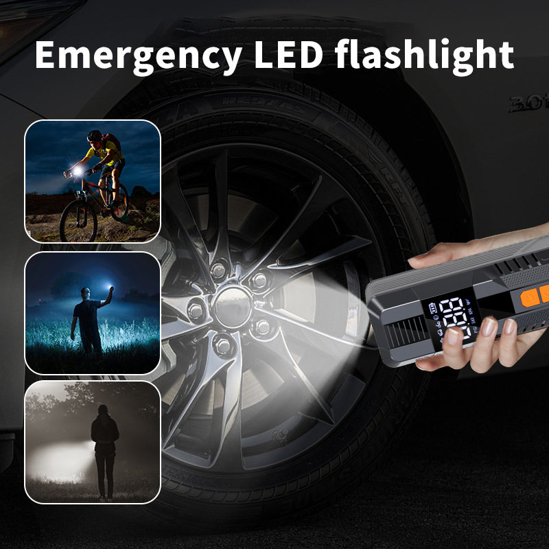 Cross-Border 19-Cylinder Electric Car Air Pump, Intelligent Dual Digital Display Tire Inflator, Portable Lighting Air Pump