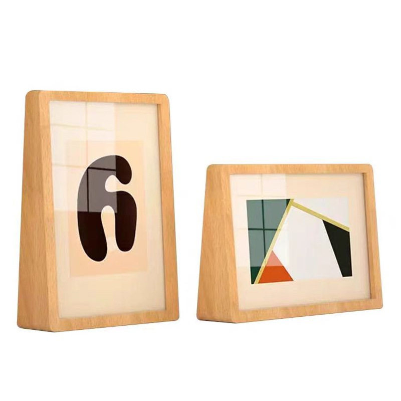 Acrylic Solid Wood Photo Frame Display Stand 8inch Beech Wood Picture Frame Creative Gift Ornament Walnut U-Shaped 67inch Photo Frame
