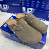 Обувь BK Birkenstocks; тапочки из натуральной воловьей кожи; весенние и осенние босоножки и тапочки Baotou half-drag для ленивых мужчин и женщин; одинаковые пробковые туфли Birkenstocks