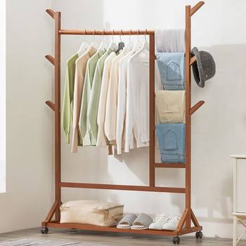 Coat Rack, Clothes Rack, Rod, Bedroom Floor-Standing Vertical Clothes Hanger, Indoor Household Storage Rack