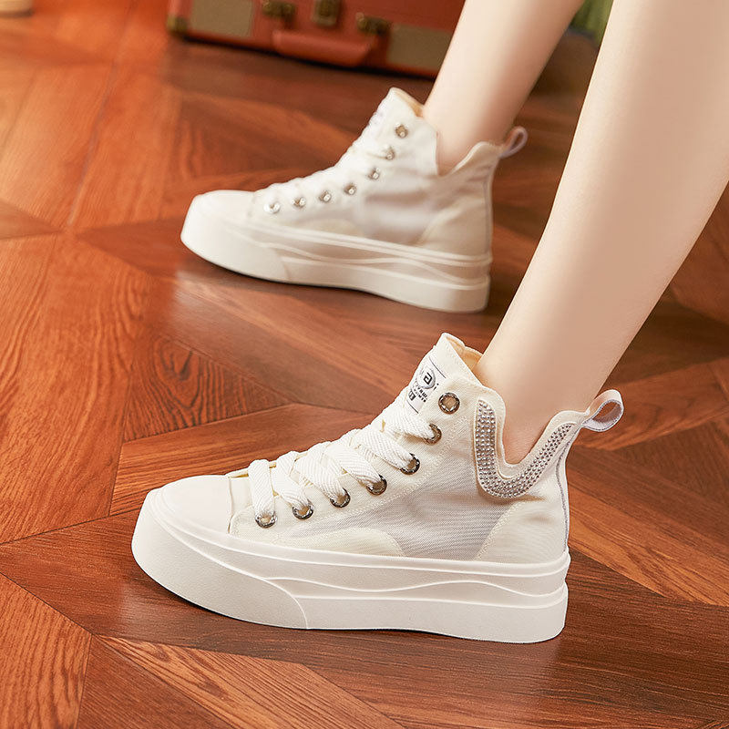 Dép sandal nữ quai chữ V đơn giản chất canvas thoáng mát — Trắng, Đỏ, Đen