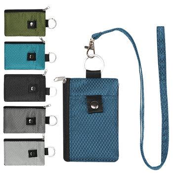 Cross-Border New Multifunctional Card Holder Key Chain Rfid Anti-Theft Brush Ultra-Thin Mini Wallet Compact Card Holder Can Be Hung Around the Neck