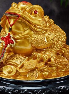 档开业送礼招财金蟾摆件大号三足蟾蜍开业礼品金蝉店铺公室收