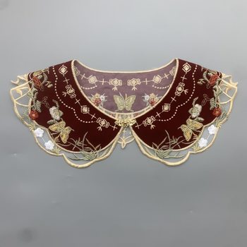Cloud Shoulder Skirt Accessories National Style Cloud Shoulder Red Embroidered Exquisite Tassel Bride Ware Shoulder Embroidered Cape Flower Fake Collar