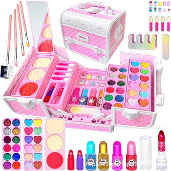 Cross-Border New Product Temu Girls Play House Cosmetics Performance Makeup Eye Shadow Manicure Set Beauty Suitcase