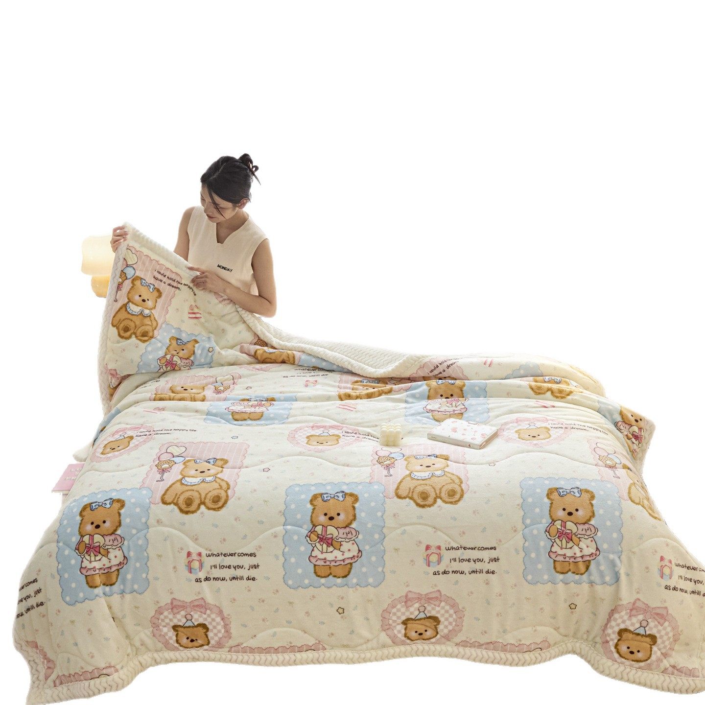 2025 New Cartoon Cute Milk Velvet Blanket Nap Blanket Office Lunch Blanket Sofa Blanket Cover Blanket