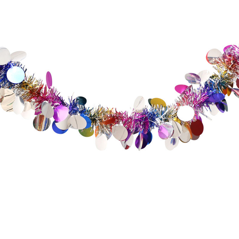 2026 New Year's Day Shopping Mall Classroom Garland Decorations Colorful Strips Five-Star Tinsel Ribbons Dense Wedding Decorations