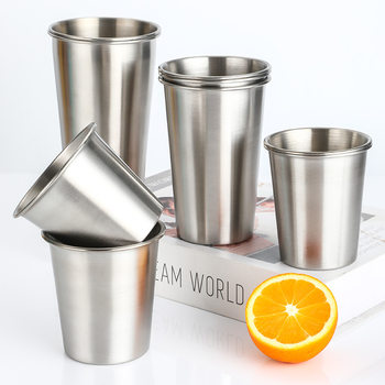Cross-border 304 stainless steel wine glass single-layer Cup beverage cup high-looking cold drink cup cocktail glass beer glass wholesale