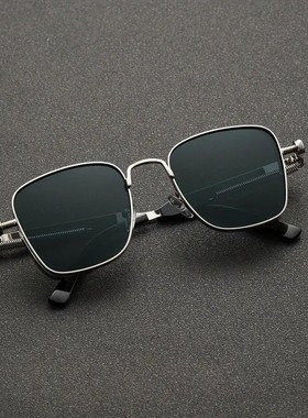 2026新款复古方框蒸汽朋克金属太阳镜欧美通用个性墨镜sunglass