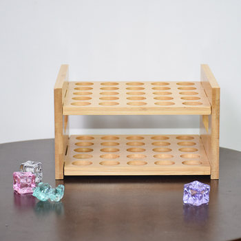 Wooden Kitchen Spice Rack, Glass Spice Test Tube Rack, Chemical Instrument Test Tube Storage Rack, Solid Wood Essential Oil Display Rack