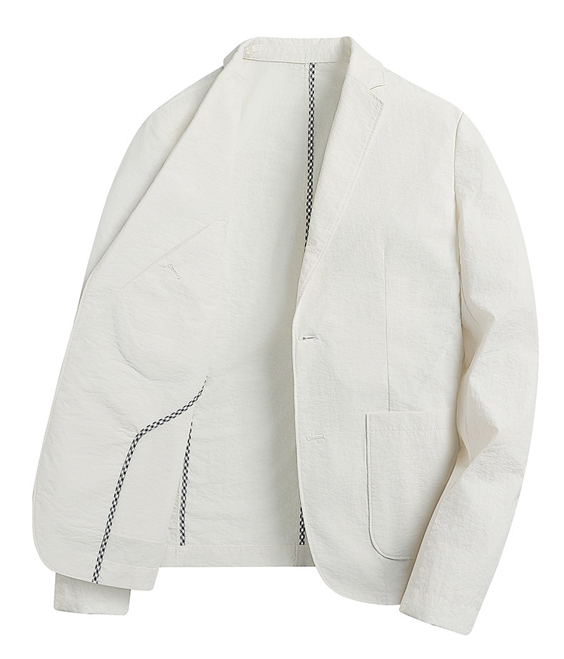 Áo vest nam casual dáng ôm một hàng hai cúc chống nhăn — màu đen, Màu xanh dương, Màu trắng, Màu kaki