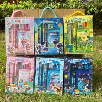 Cartoon School Supplies Children's Wallet Stationery suit Pupil Pencil Gift Box Birthday Gift Small Gifts