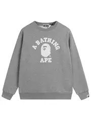 Japanese-Style Trendy Brand Autumn and Winter New Pure Cotton Fleece Bape Ape Head Crew Neck Sweatshirt Unisex Long Sleeve Top Jacket