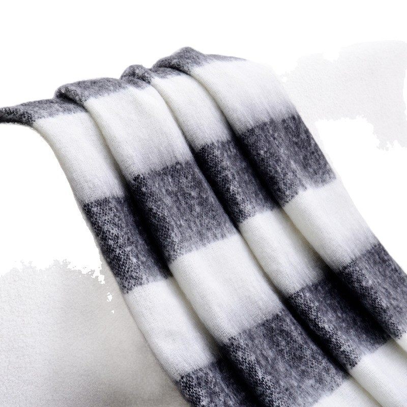 Modern Simple Knitted Spiny Fur Shawl Bed End Decorative Blanket for Homestay Nap Sofa Car Air Conditioning Blanket