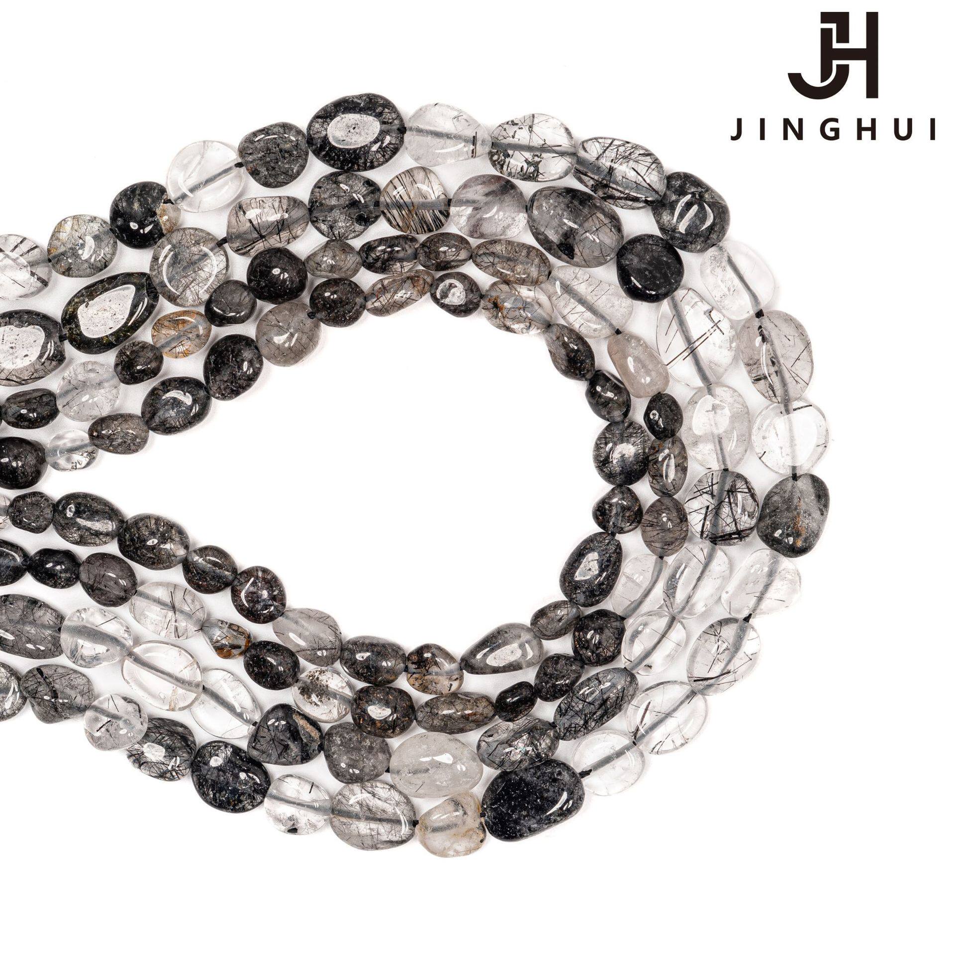Jinghui DIY Accessories Accessories Accessories Natural Black Hair Crystal Conformal 6m-10m Beaded Semi-finished Irregular Jewelry