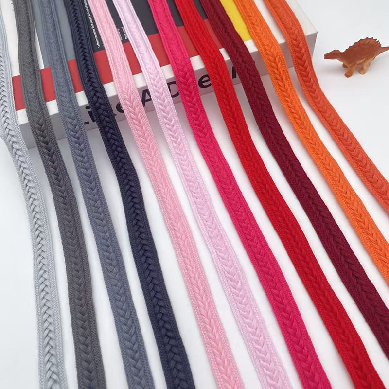 New 1.5cm Colorful Braided Rope with Side Strips, Decorative Strips, Hem Strips, Trouser Hem Strips, Large Quantity, Preferential Treatment