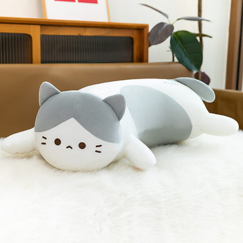 Cross-Border Lying Cute Cat Pillow Cat Plush Toy Doll Home Sofa Sleeping Cushion Pillow Leisure Doll