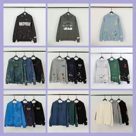 Trendy Brand G D Hand-painted Splash Ink Graffiti Sweater Hooded Pullover High Street Loose Men's and Women's Couples Same Coat Hoodie