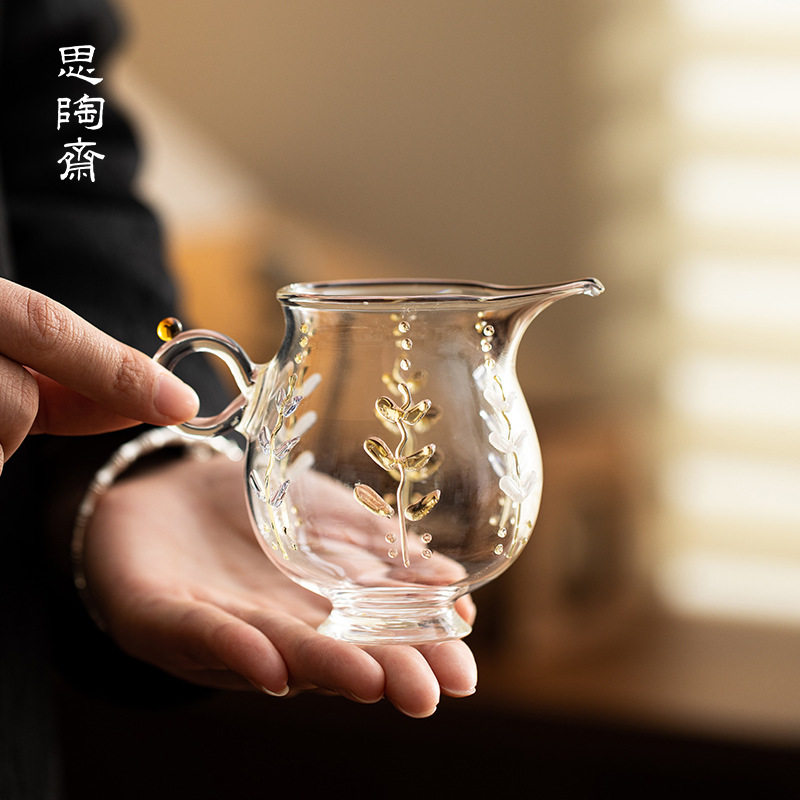 Sitaozhai Wisteria flower fair cup термостойкий диспенсер для чая с высоким содержанием боросиликата, высококачественный трехмерный цветочный чай, аксессуары для морской чайной церемонии Изображение 1
