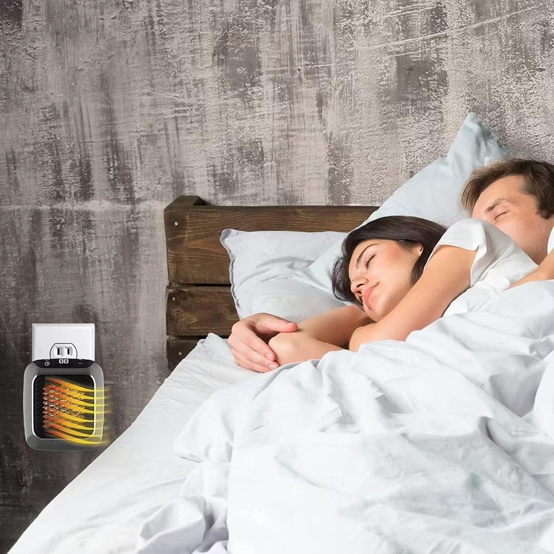 跨境 家用便捷壁挂式小型取暖器火焰迷你暖风机 办公室方形暖风机