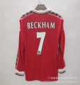 98-99mu long-sleeved jersey no. 7 beckham, printed armband