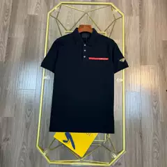 Cross-Border Correct Version 1.1 Pujia Pra2024 Letter Triangle Logo Pocket Lapel Polo Short-Sleeve T-Shirt for Men and Women