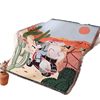 Cartoon Dog Riding Motorcycle Figure Blanket Single Sofa Blanket Field Camping Blanket Cotton Blanket