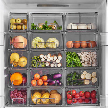 Kitchen Transparent Refrigerator Storage Box Drawer Type Fresh-keeping Box Multi-layer Food Fruit, Vegetable, Egg and Dumpling Organizer