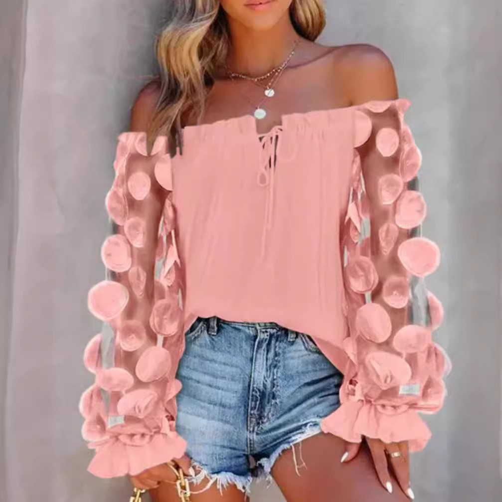 Off Shoulder Floral Top Summer Style Elegant Design Comfortable Fit Perfect for Casual Outings Wholesale Available