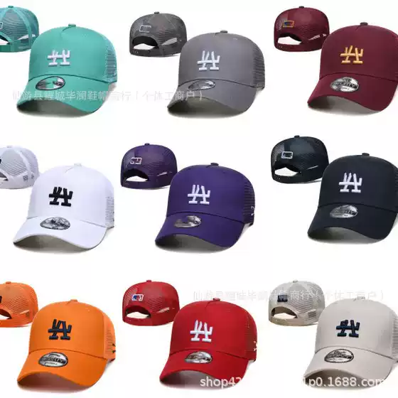 New spring and summer baseball cap Dodge LA hip hop tide mesh cap adjustable men's and women's outdoor sports curved brim peaked cap