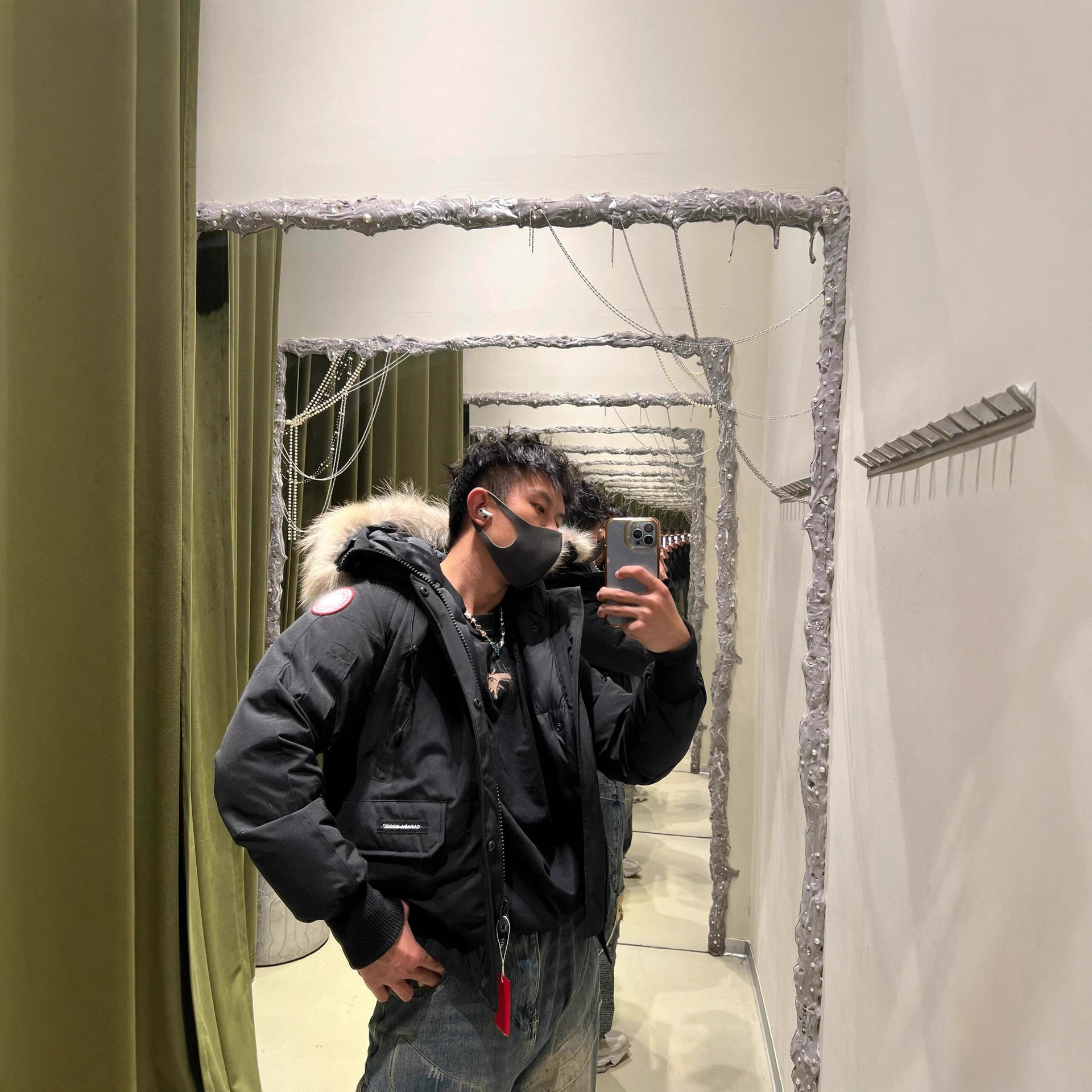 Big Goose 01 Short Bomber Jacket Winter Couple Men's and Women's down Jacket Coat Fur Collar Thickened Warm Fashion